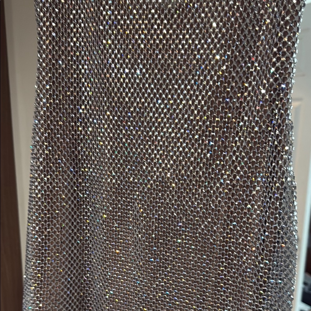 Silver Sequin Sleeveless Bodycon Mini Dress - Picture 5 of 7